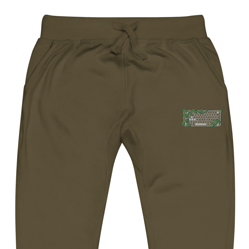 PC Gamer Leaf Embroidered Unisex Fleece Sweatpants