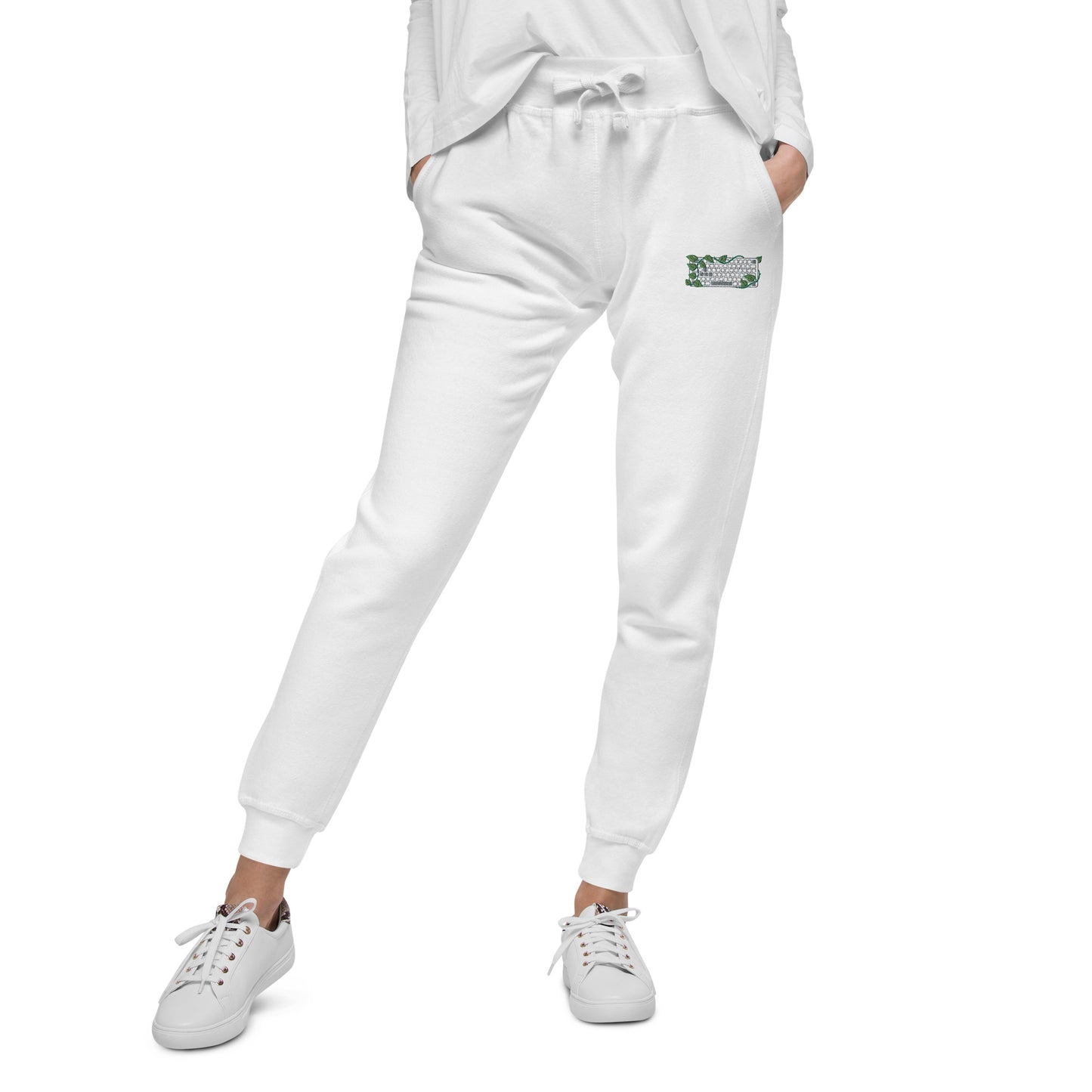 PC Gamer Leaf Embroidered Unisex Fleece Sweatpants