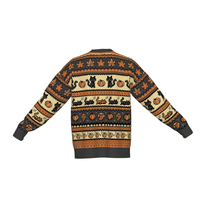 Fall Pixel Kitties Sweater