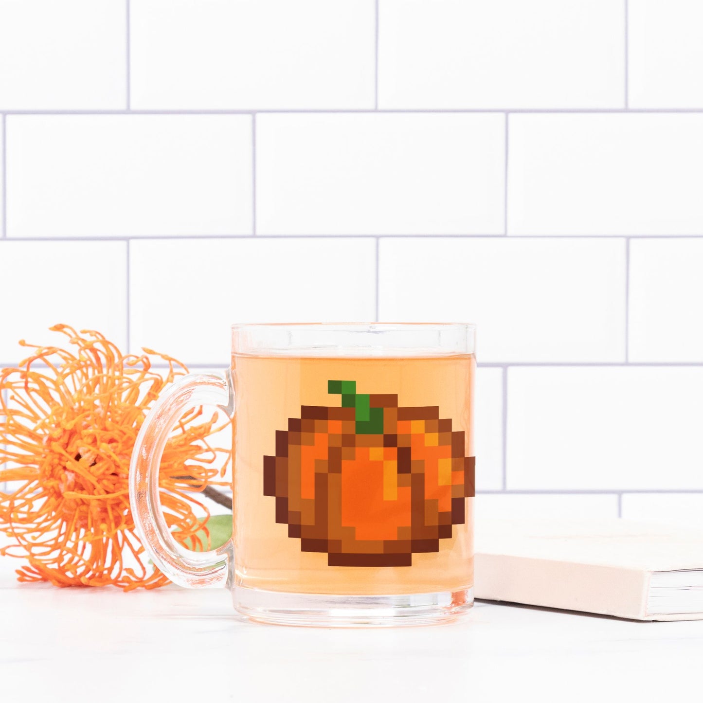 Pumpkin Pixel Mug Glass