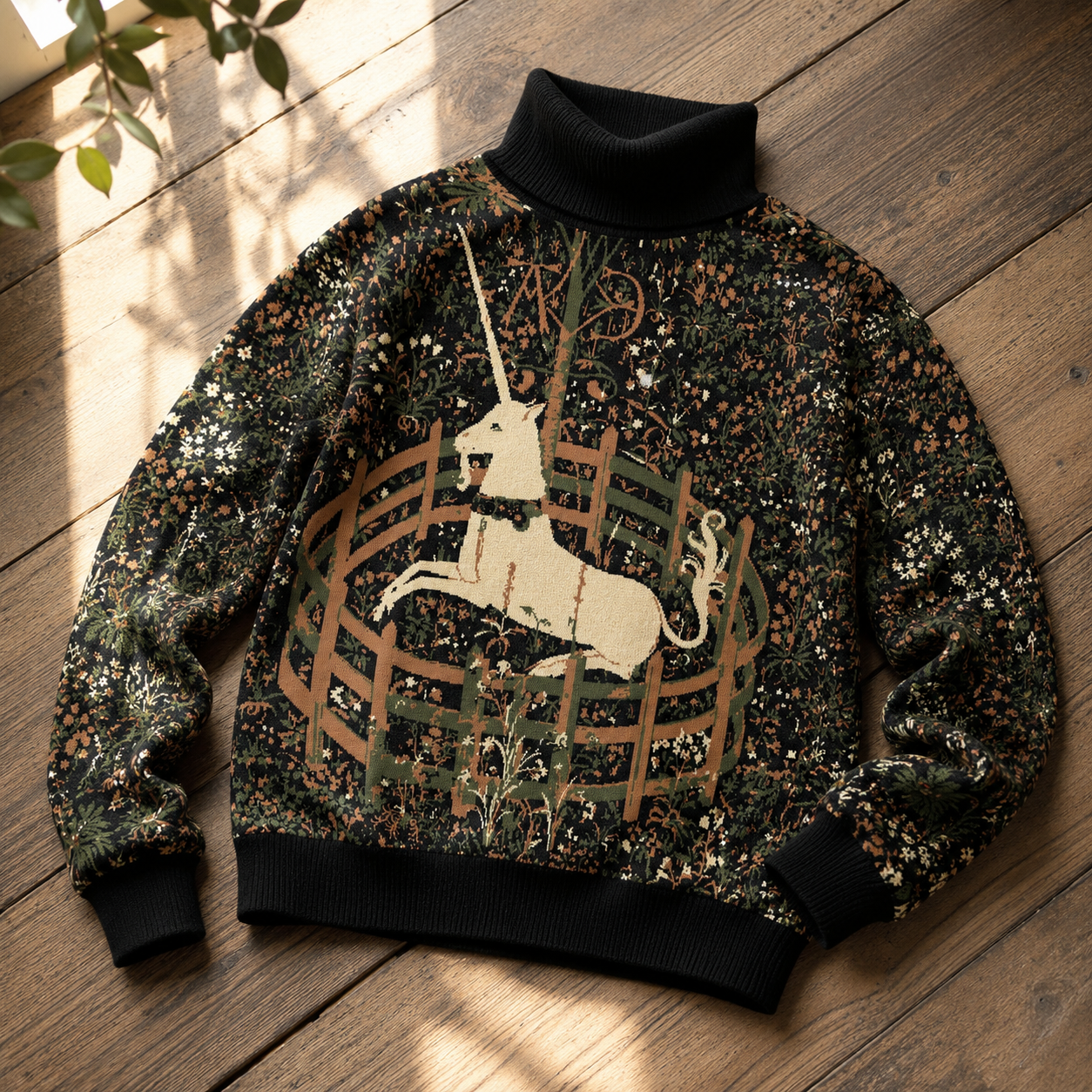 Unicorn Tapestry Turtleneck Sweater