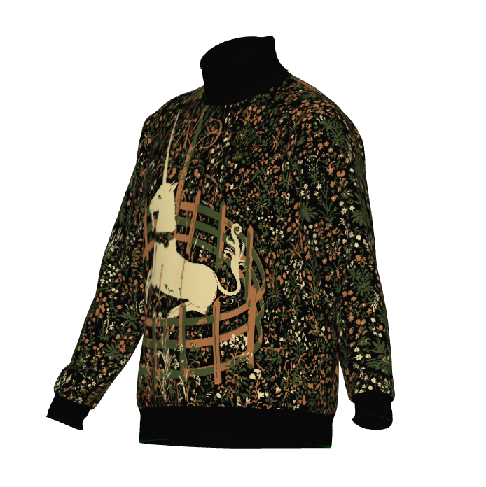 Unicorn Tapestry Turtleneck Sweater