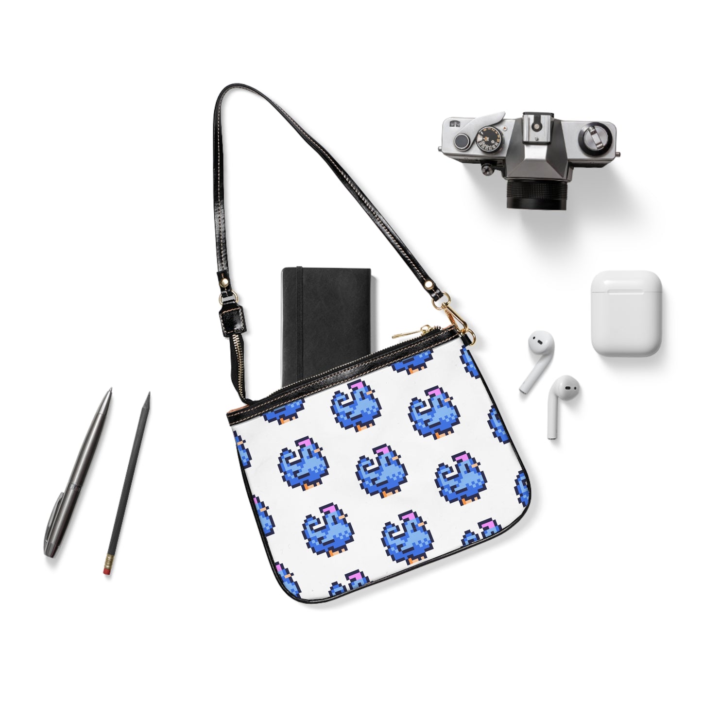 Blue Pixel Chicken Shoulder Bag | Stardew Valley Accessories | Stardew Valley Gift | Indie Games | Cozy Gaming | Gamer Girl Merch