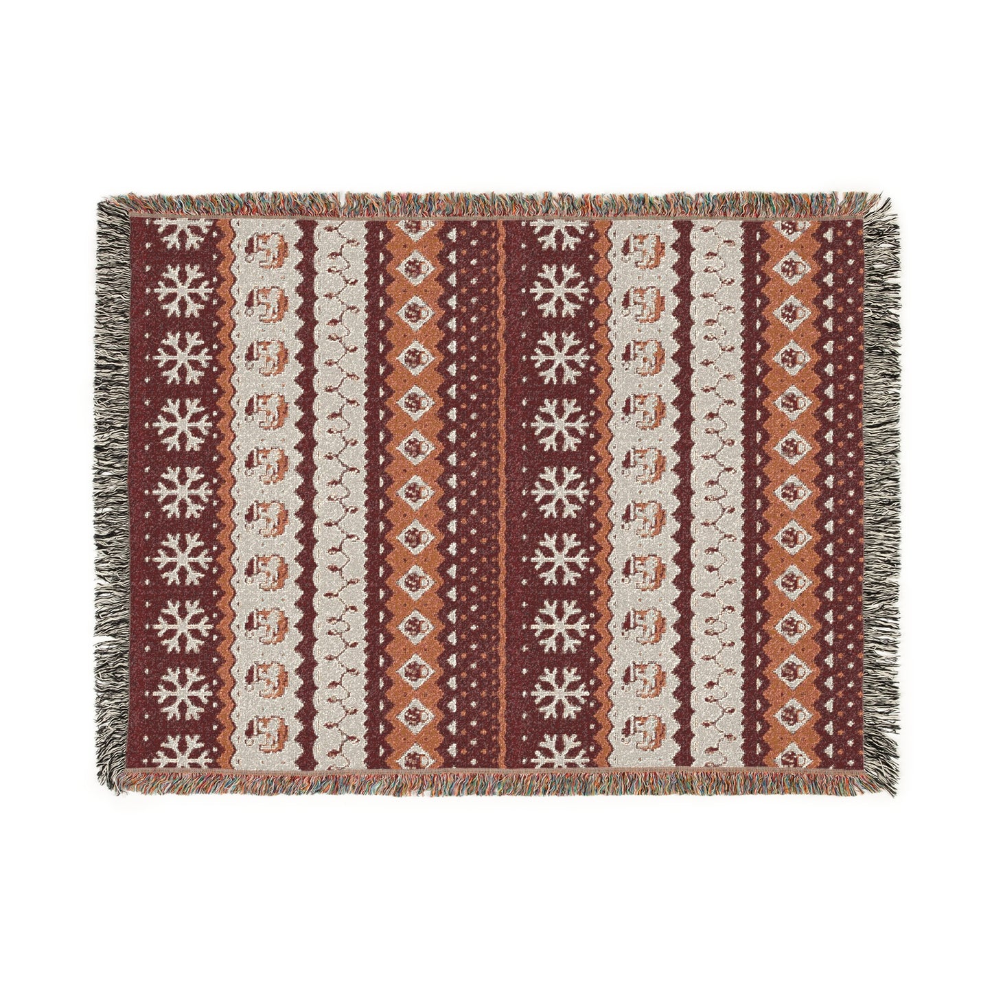 Christmas Pixel Chickens Woven Throw Blanket