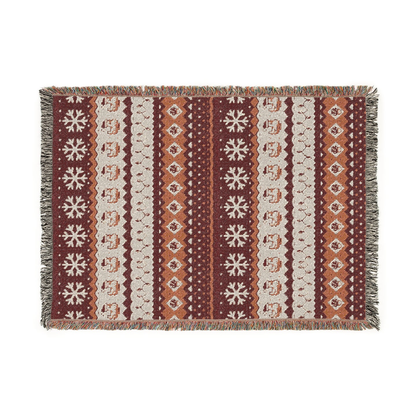 Christmas Pixel Chickens Woven Throw Blanket