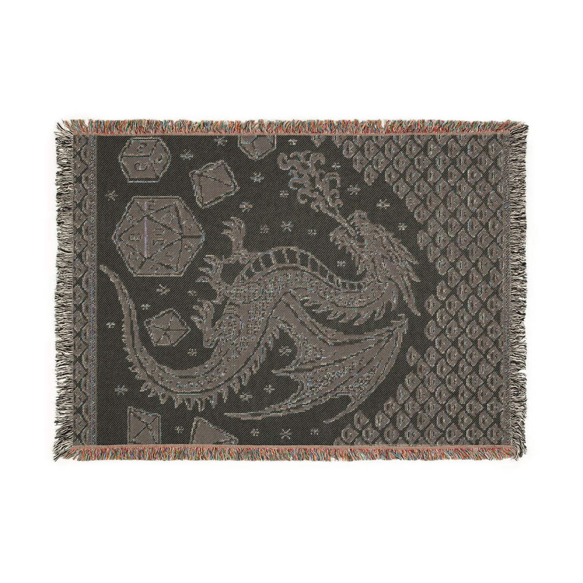 Dragon Scales and Dice Throw Tapestry Blanket