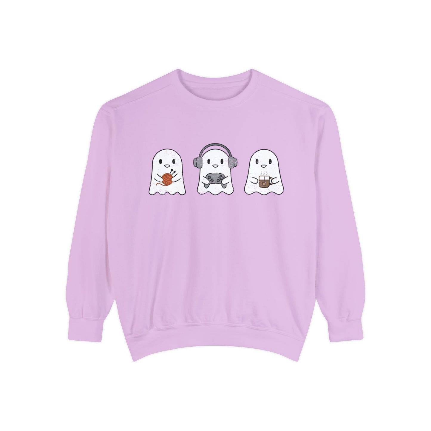 Cozy Gaming Ghosts Knitting French Premium Crewneck