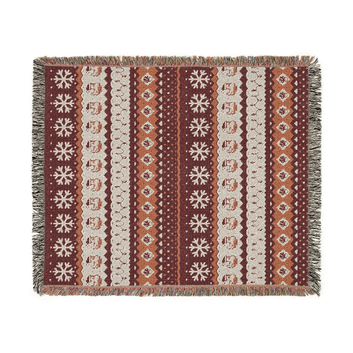 Christmas Pixel Chickens Woven Throw Blanket