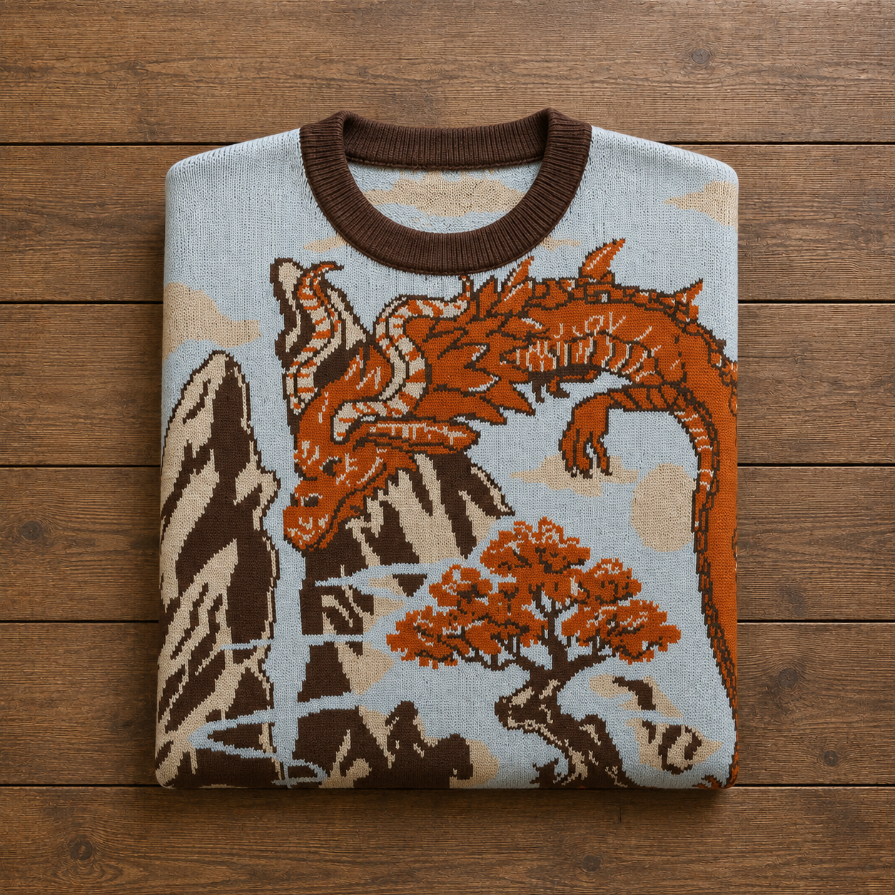 Hero and Fire Dragon Knit Sweater