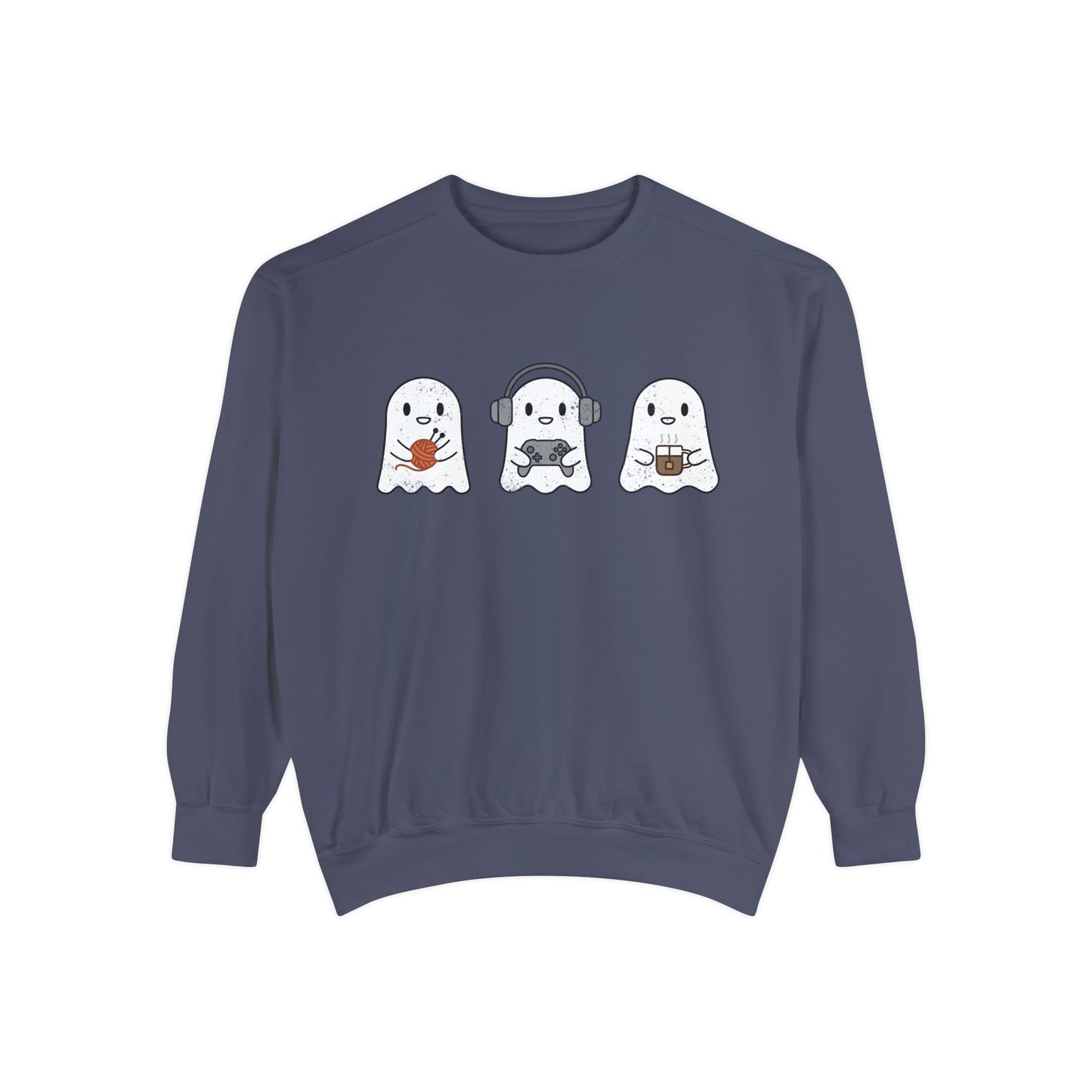 Cozy Gaming Ghosts Knitting French Premium Crewneck