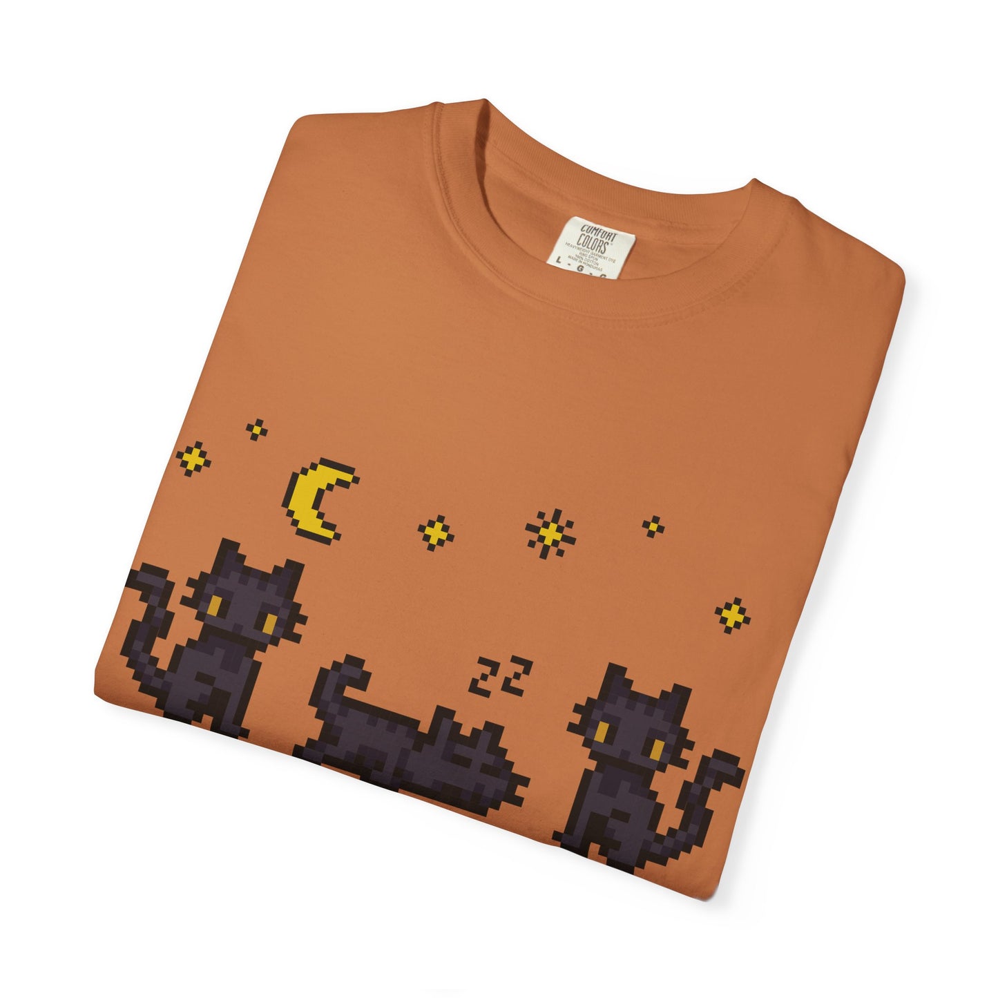 Black Cat Night Pixel Tee