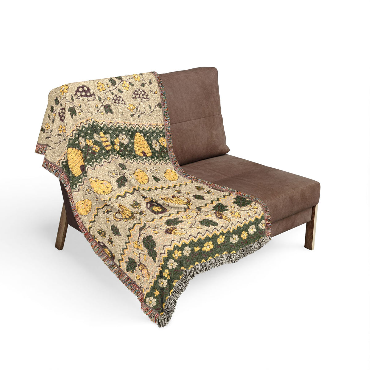 Ale and Potatoes Woven Throw | Fantasy Inspired Blanket| Nerdy Gifts | Fellowship Tapestry| Gift for Geek | Bees and Mushtrooms New Zealand