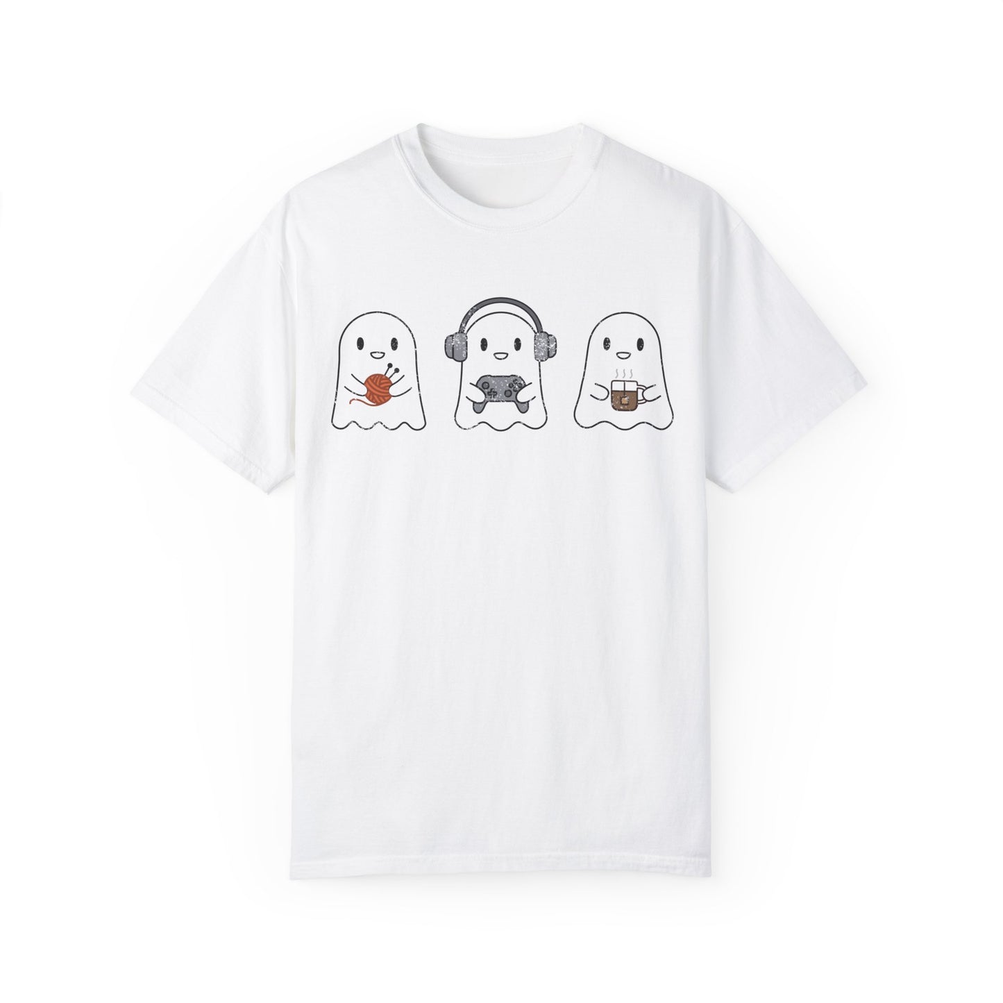 Cozy Gaming Ghosts Knitting T-Shirt