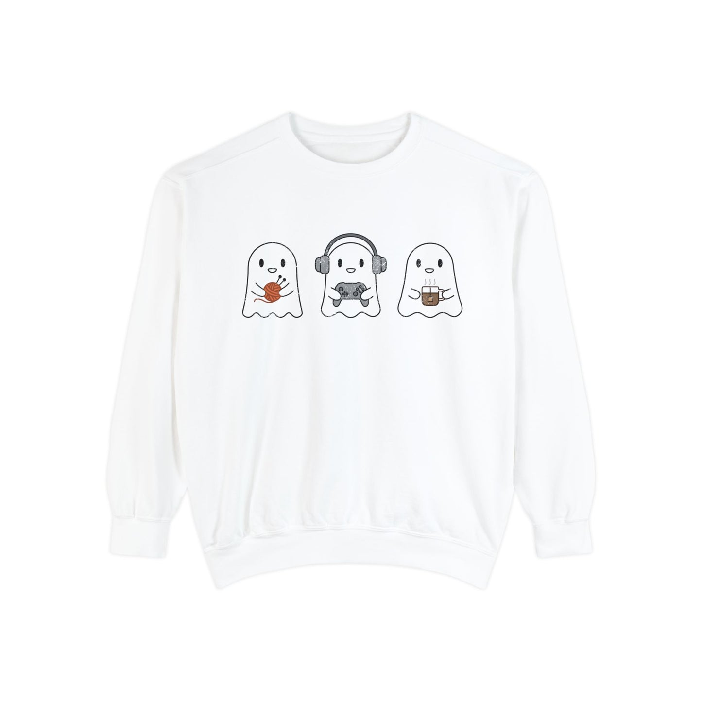 Cozy Gaming Ghosts Knitting French Premium Crewneck