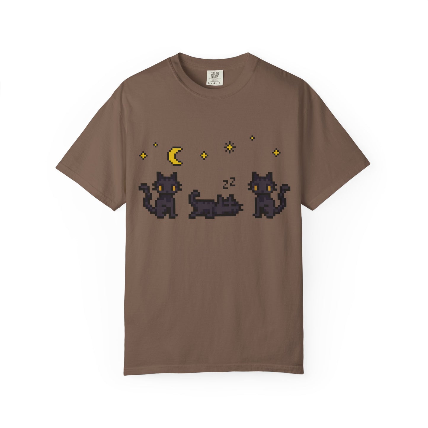Black Cat Night Pixel Tee