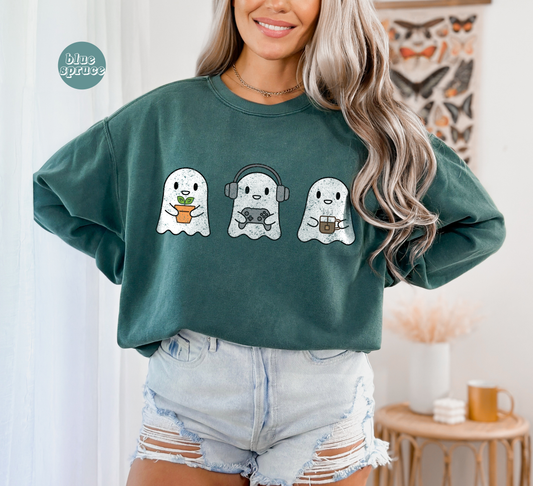 Cozy Gaming Ghosts Crewneck