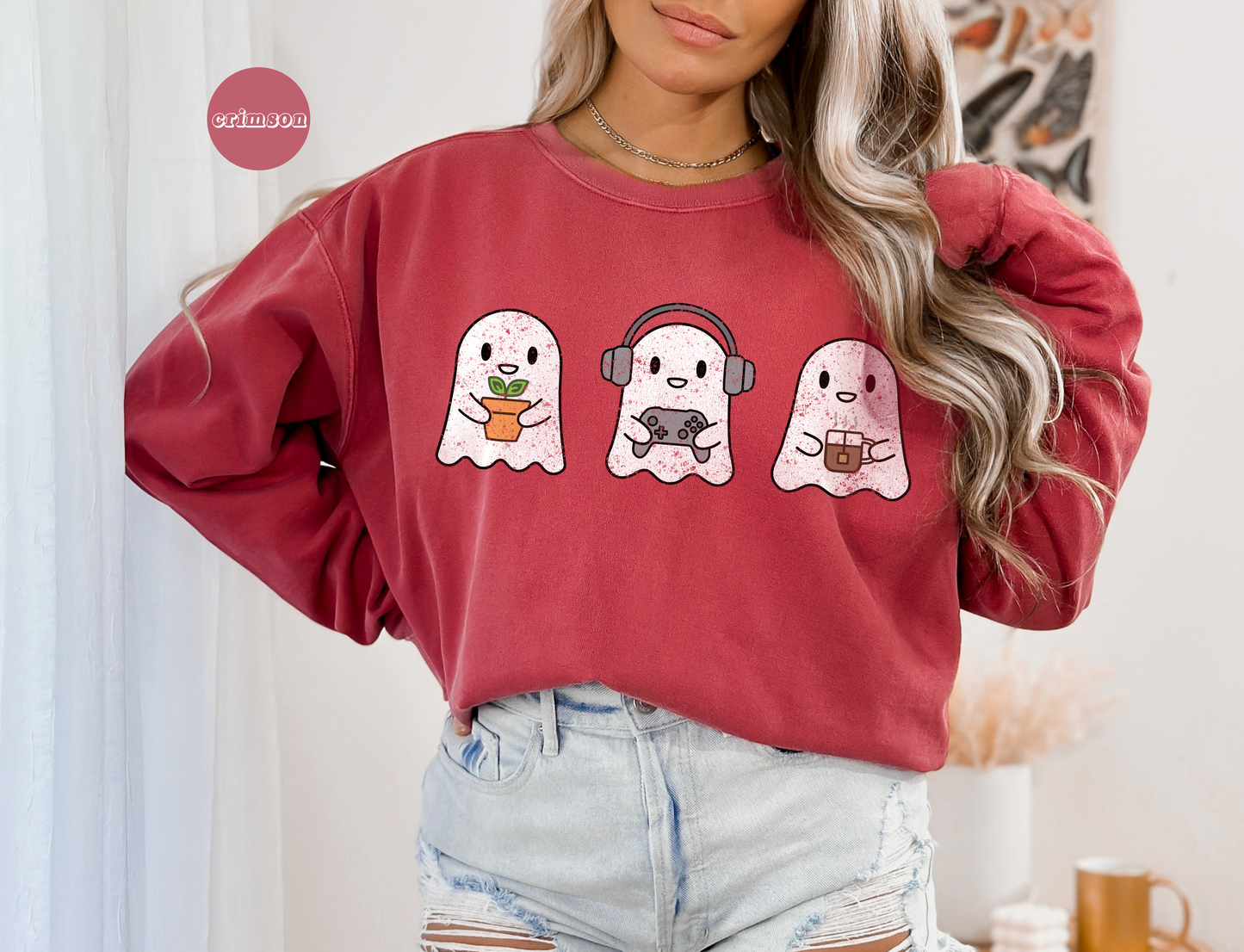 Cozy Gaming Ghosts Crewneck