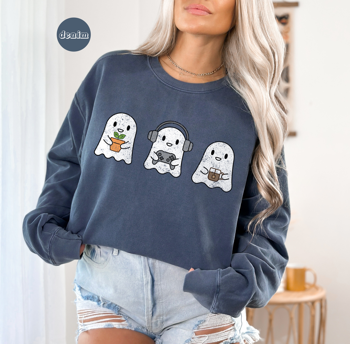 Cozy Gaming Ghosts Crewneck