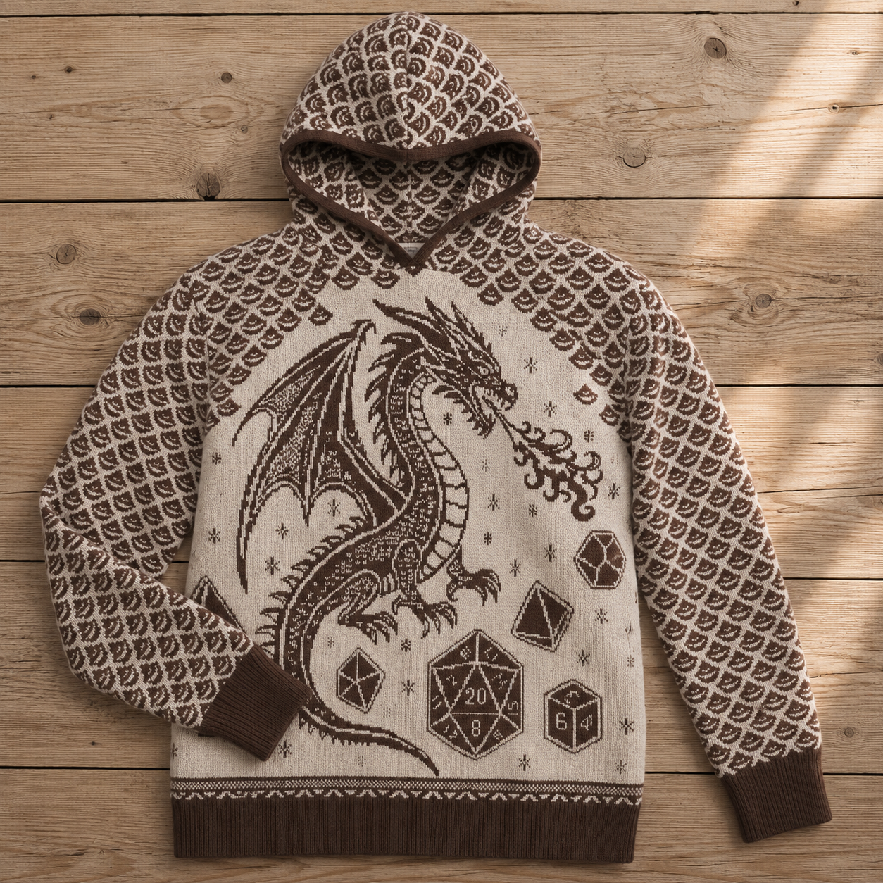 Dragon Scales and Dice Hoodie Sweater