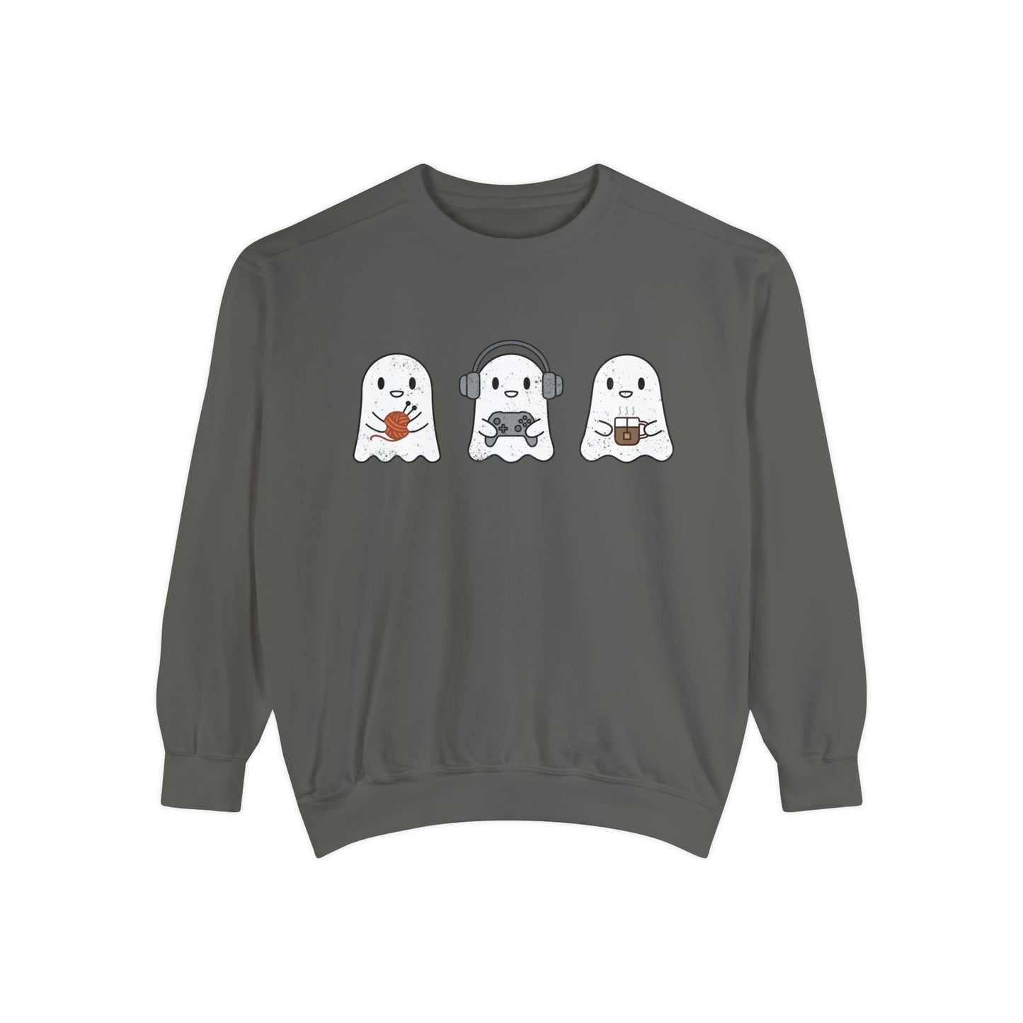 Cozy Gaming Ghosts Knitting French Premium Crewneck