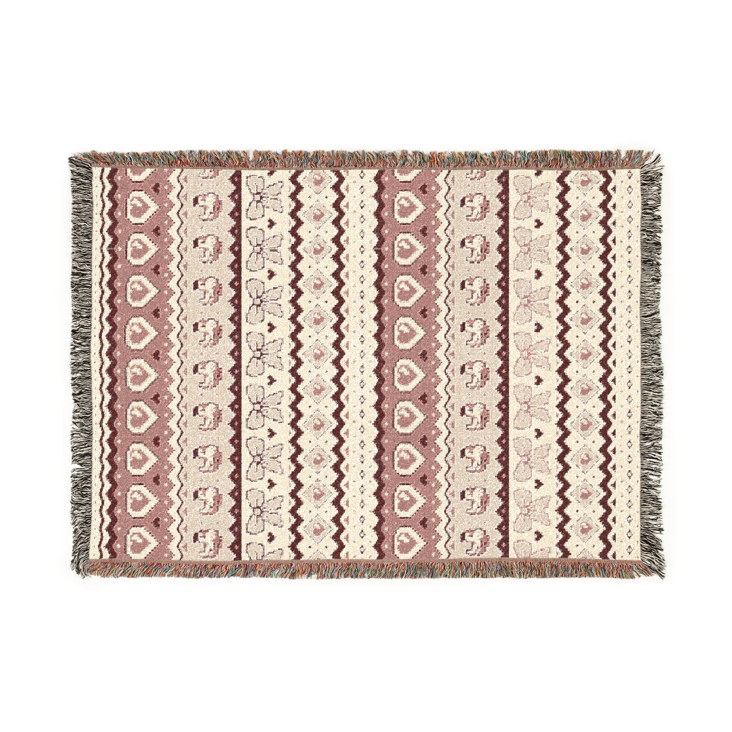 Pixel Chicken Love Woven Throw Blanket