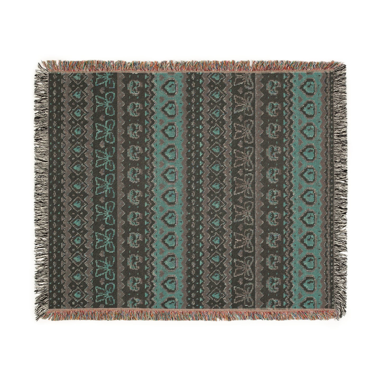 Pixel Chicken Love Woven Throw Blanket