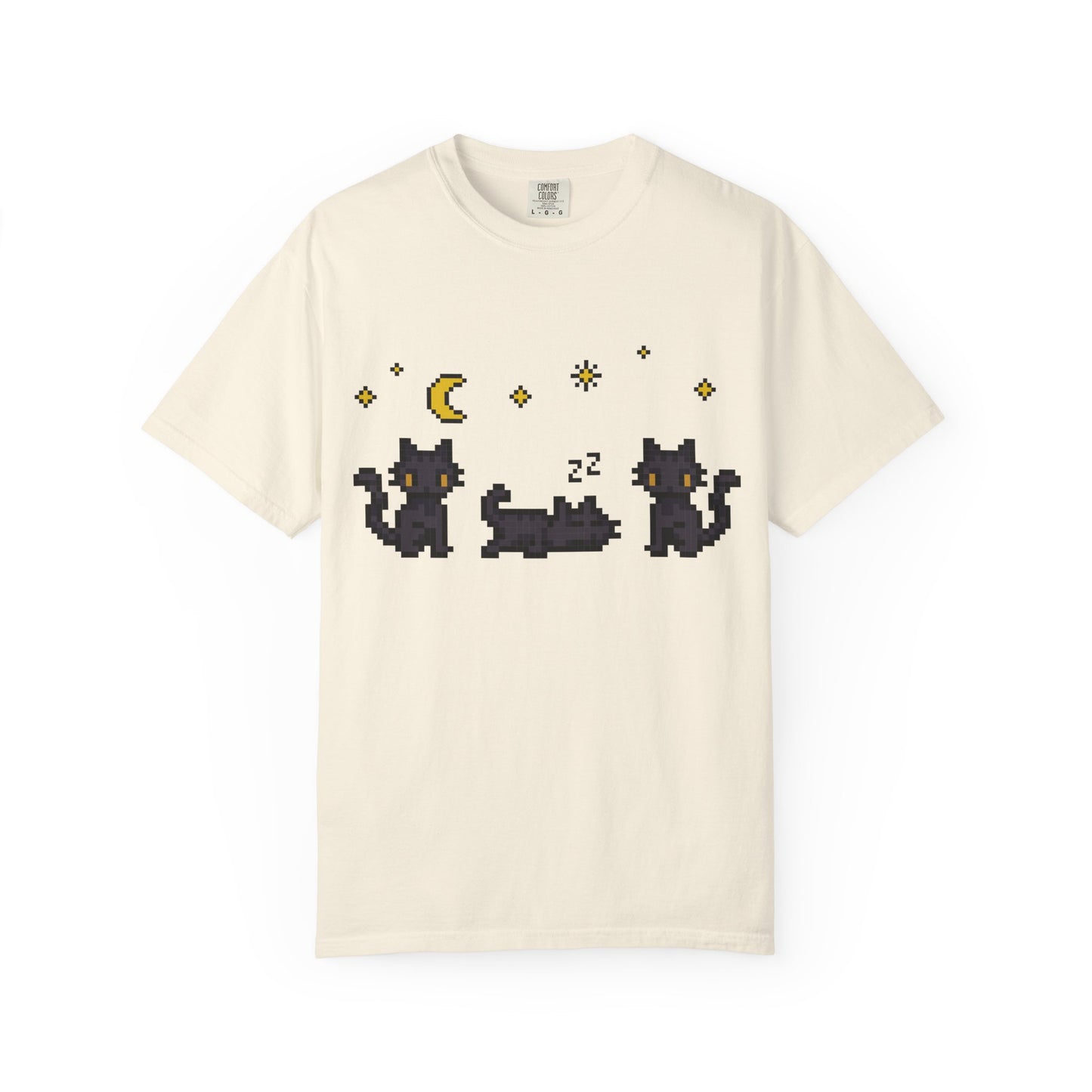 Black Cat Night Pixel Tee