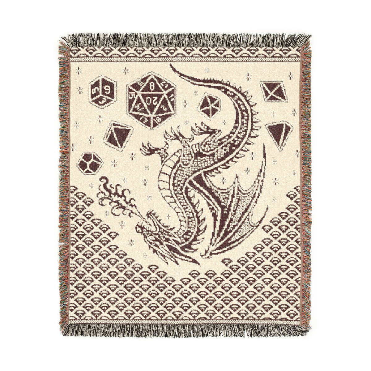 Dragon Scales and Dice Throw Tapestry Blanket
