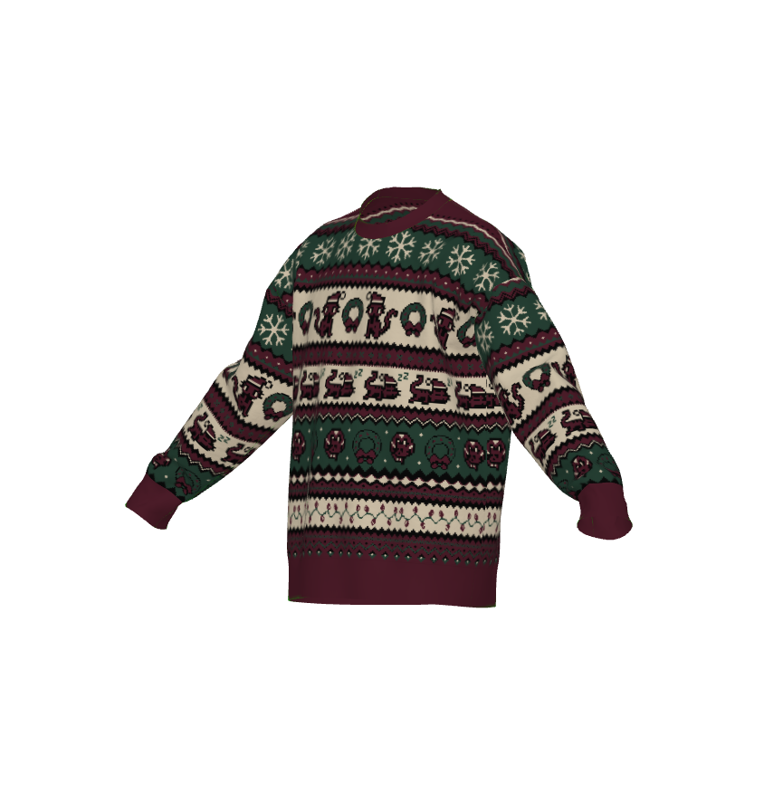 Christmas Pixel Kitty Sweater