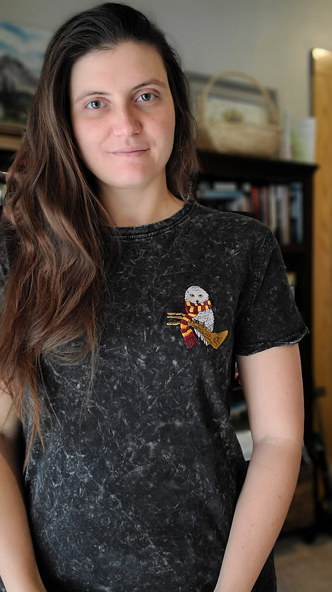 Bravery Embroidered Owl Tee