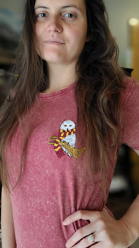 Bravery Embroidered Owl Tee