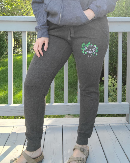 N64 Leaf Embroidered Unisex Fleece Sweatpants