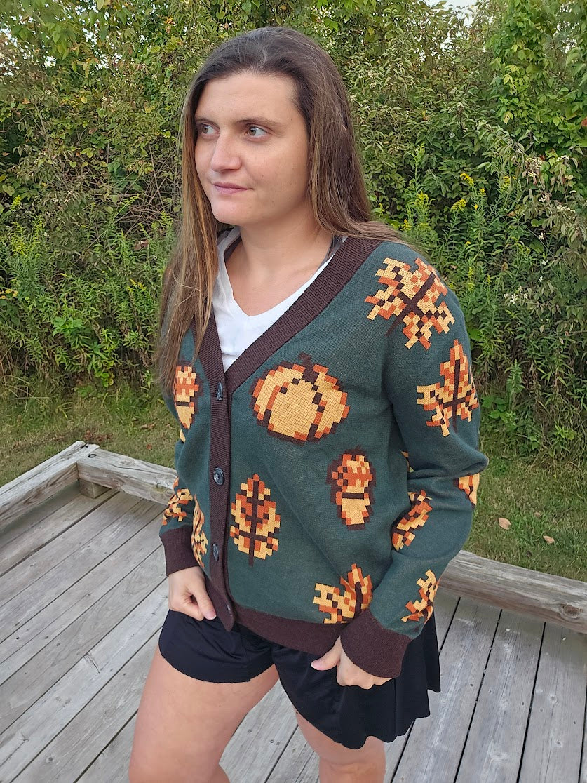 Fall Pixel Foliage Cardigan