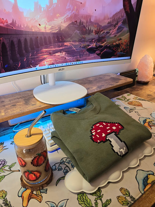 Embroidered Pixel Toadstool Sweatshirt