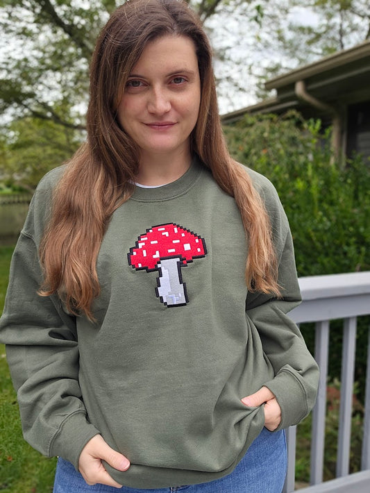 Pixel Mushroom Unisex Sweatshirt