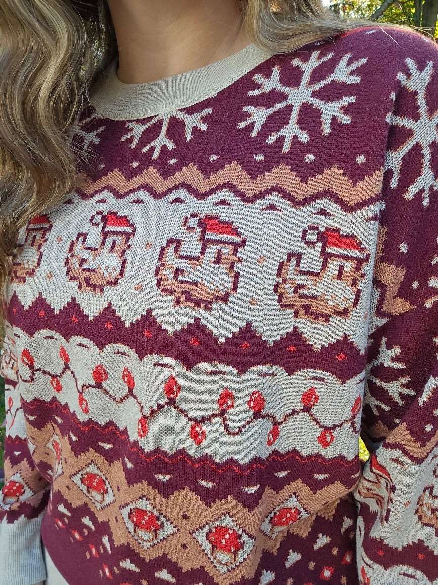 Christmas Pixel Chicken Sweater