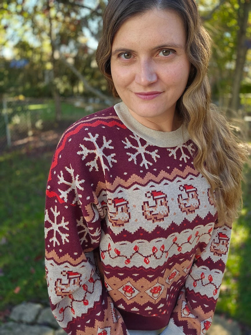 Christmas Pixel Chicken Sweater