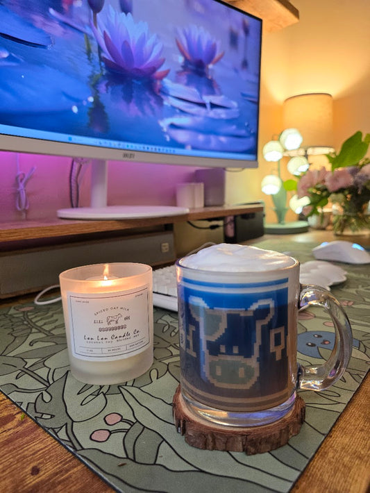 Blue Cow Glass Mug