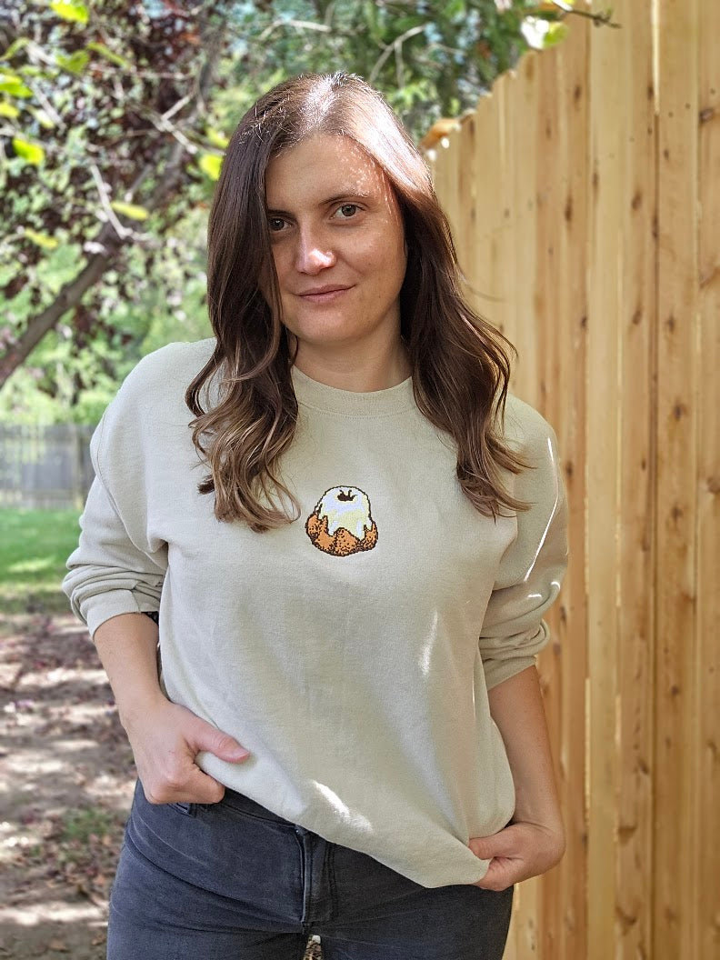Sweet Roll Embroidered Sweatshirt