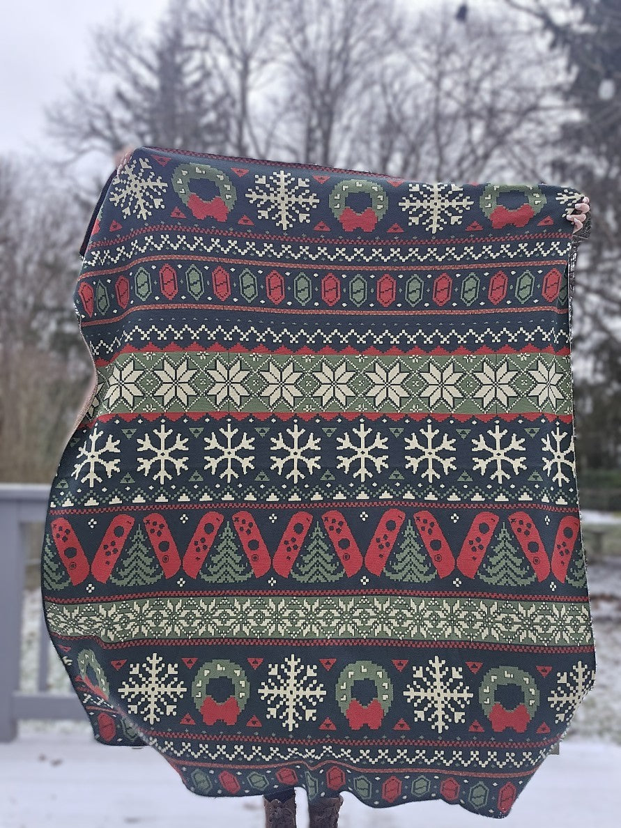 Cozy Gaming Christmas Knitted Blanket