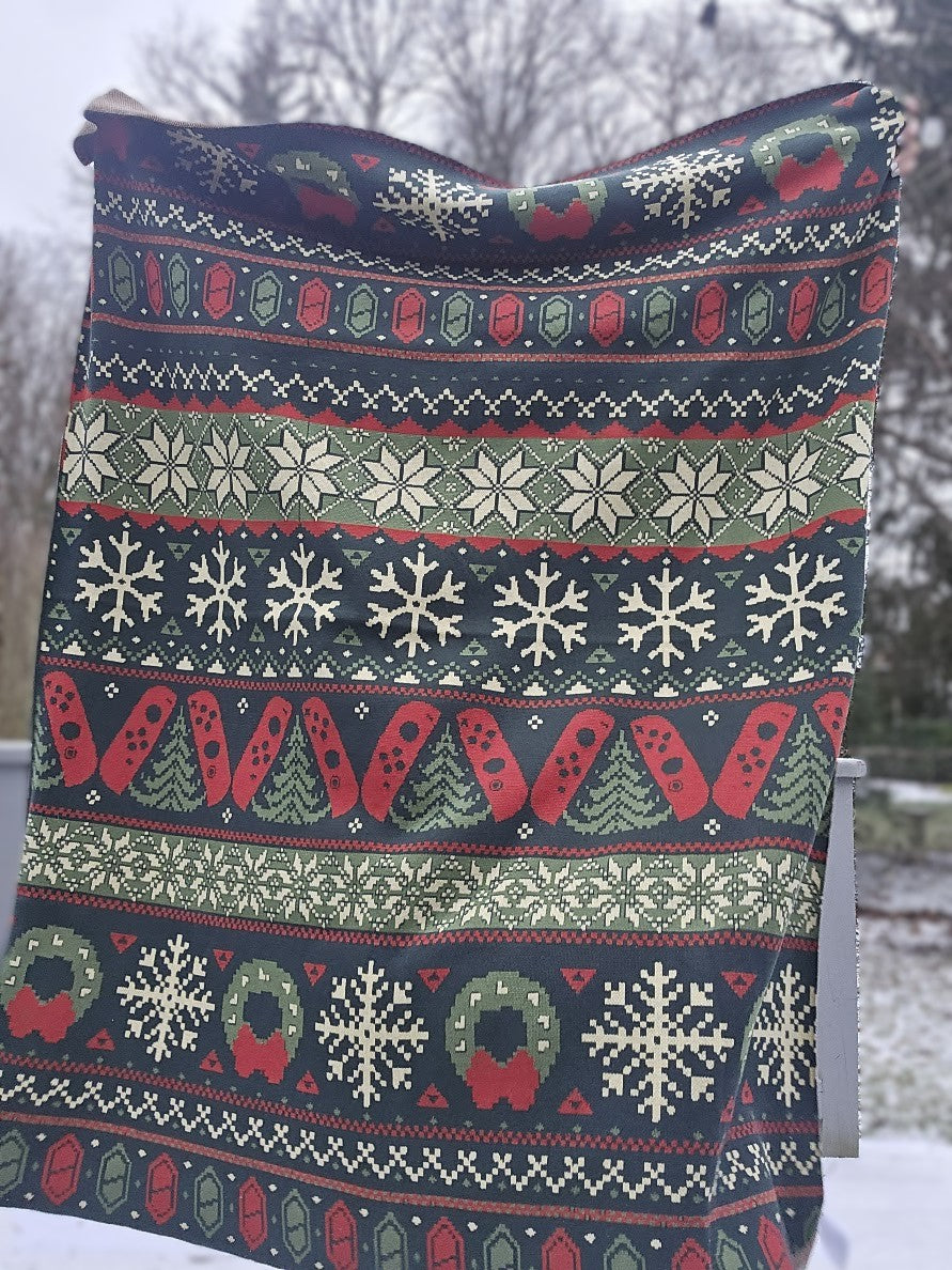 Cozy Gaming Christmas Knitted Blanket