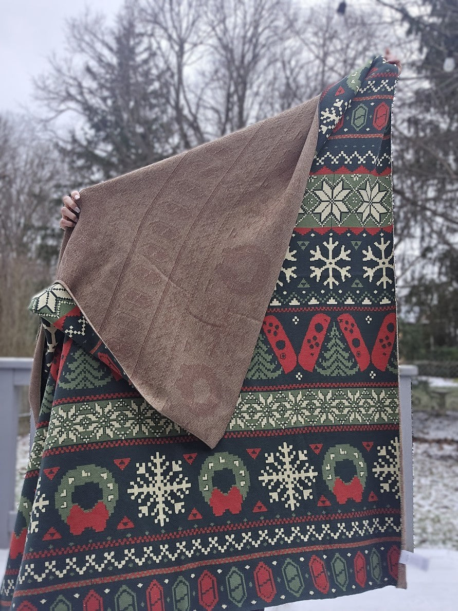 Cozy Gaming Christmas Knitted Blanket