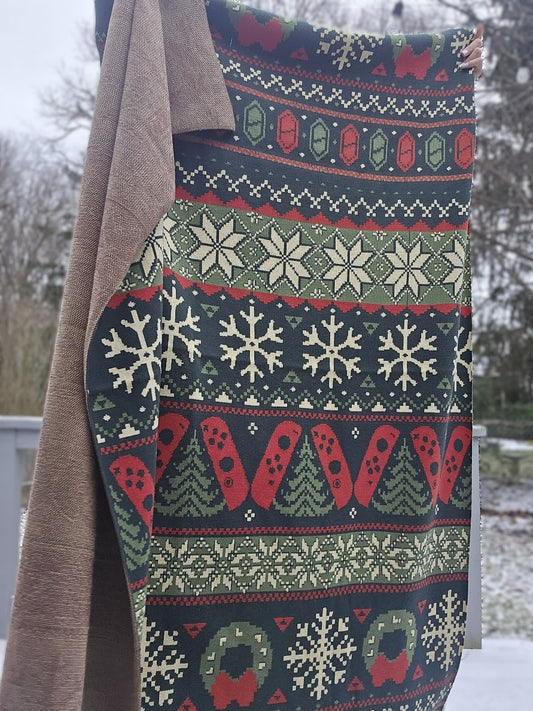 Cozy Gaming Christmas Knitted Blanket