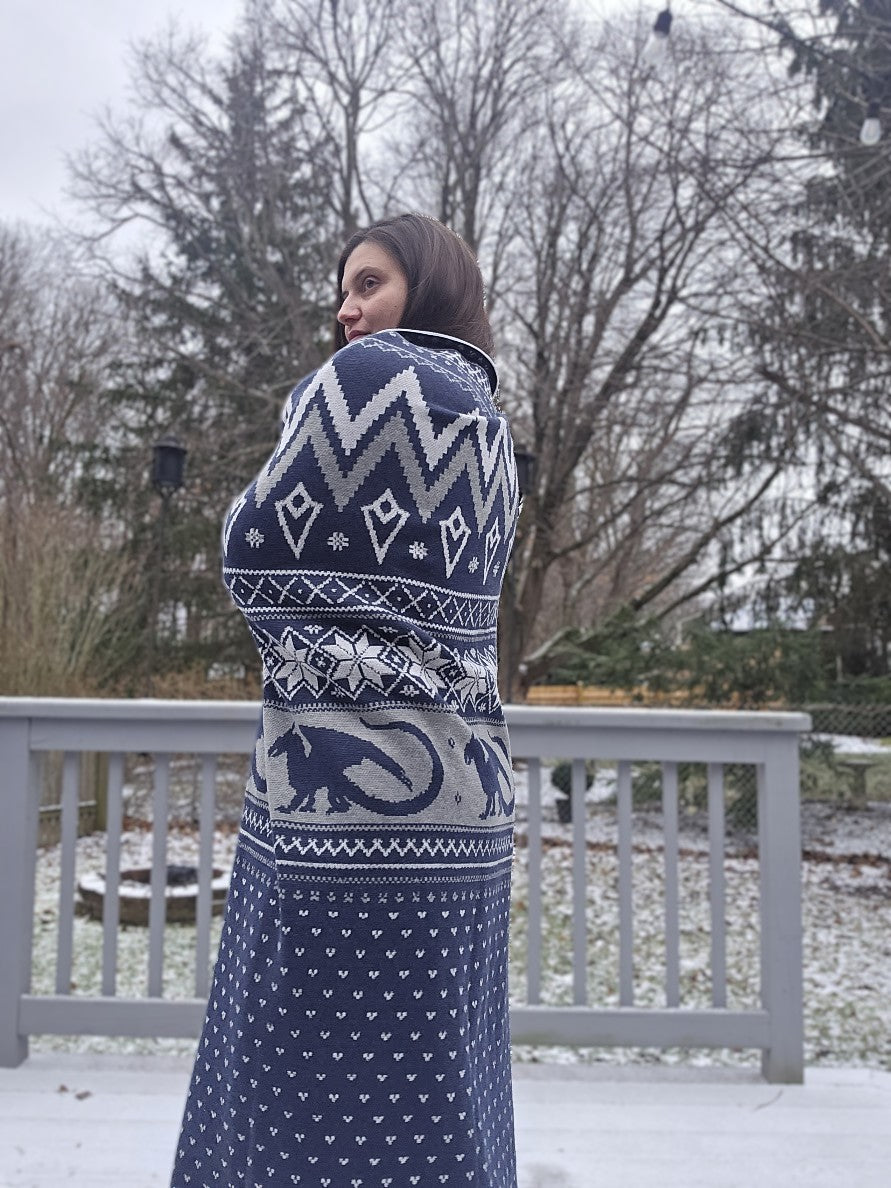 Nordic Dragon Knitted Blanket