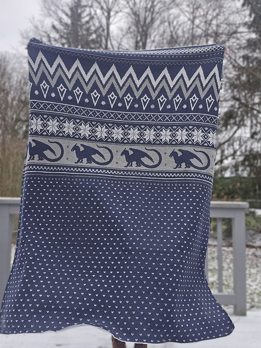 Nordic Dragon Knitted Blanket