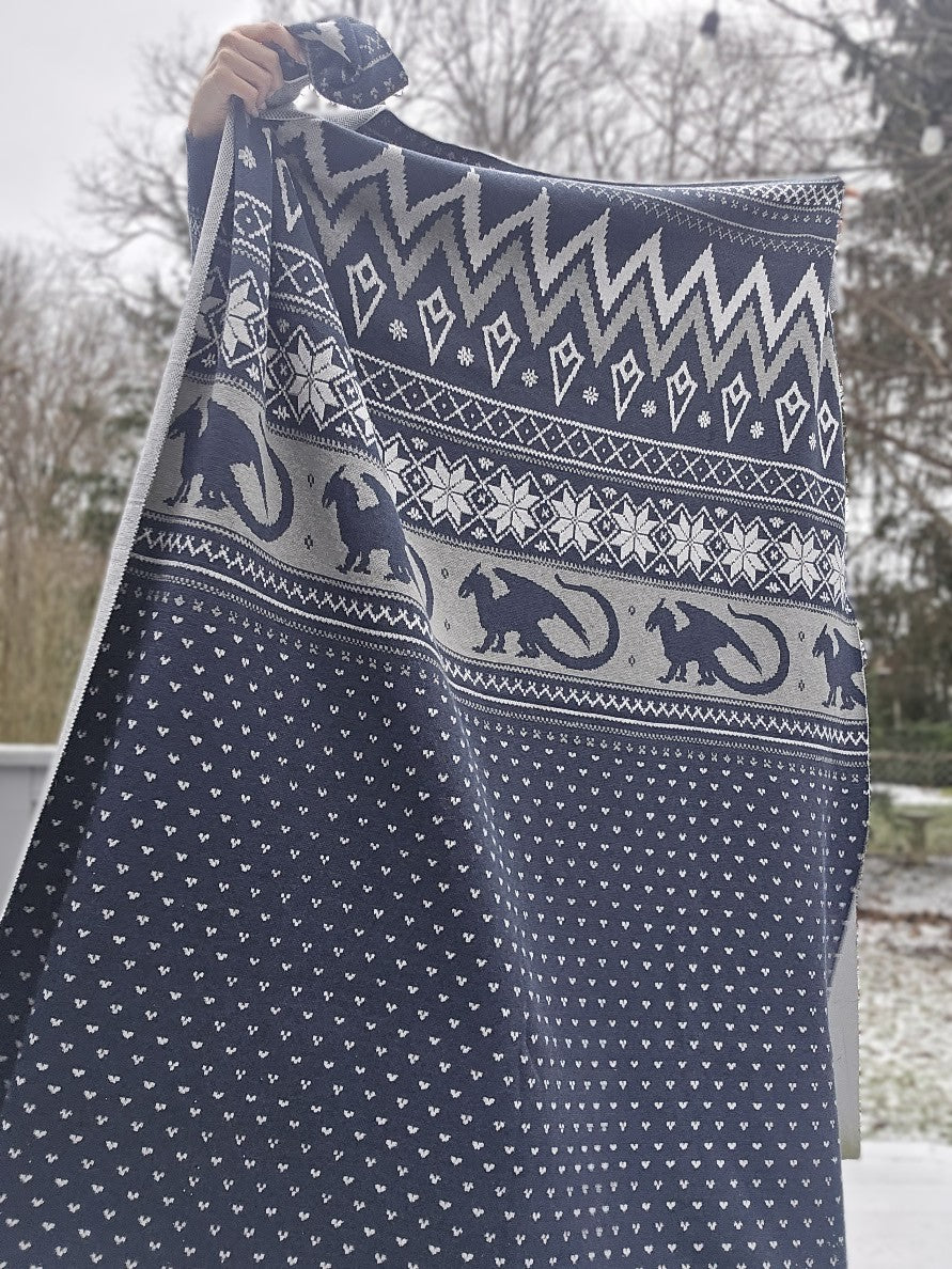 Nordic Dragon Knitted Blanket