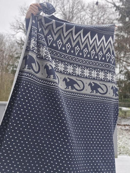 Nordic Dragon Knitted Blanket