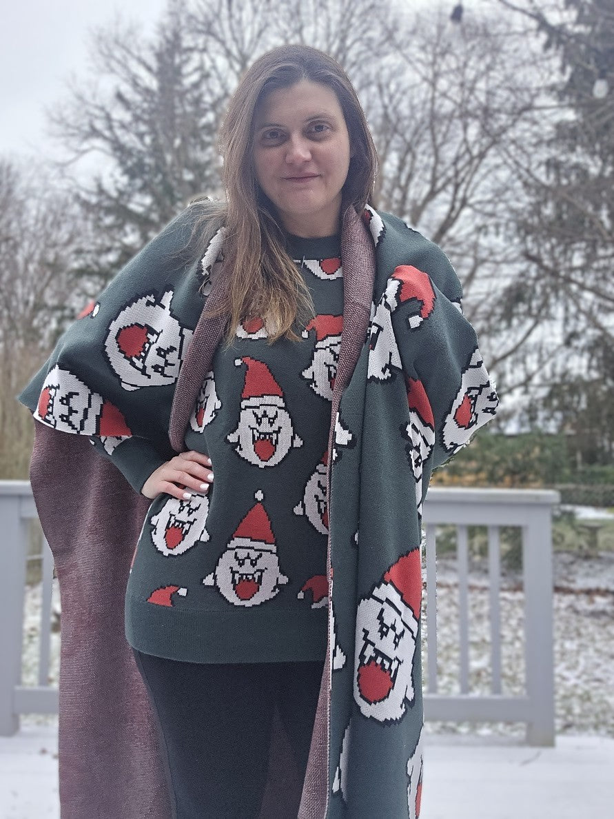 Merry Boo-Mas Knitted Blanket