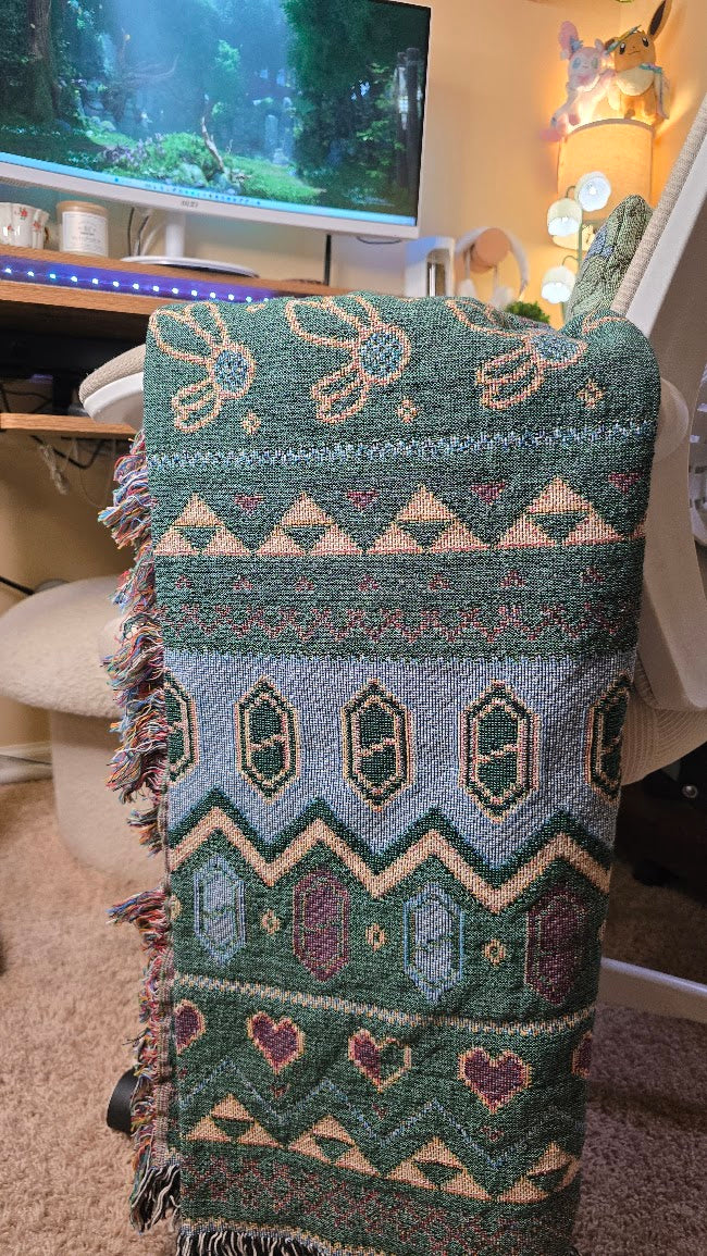 Fairies and Rupees Woven Throw Blanket