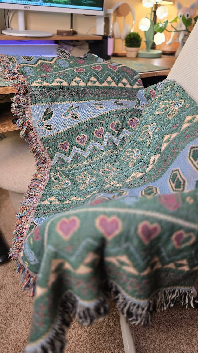 Fairies and Rupees Woven Throw Blanket